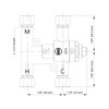 H.C. BT-T40LF-38 Under Counter Thermostatic Mixing Valve, 3/8 inches, Brass
