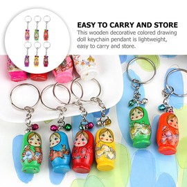 Toyvian Pack of 12 Russian Nesting Dolls Keyring Matryoshka Russian Dolls Keyring Wooden Girls Dolls Purse Bag Charm Party Favour Gift