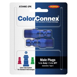 ColorConnex Plug (2-Pack), Automotive Type C, 1/4" MNPT, Blue - A72440C-2PK