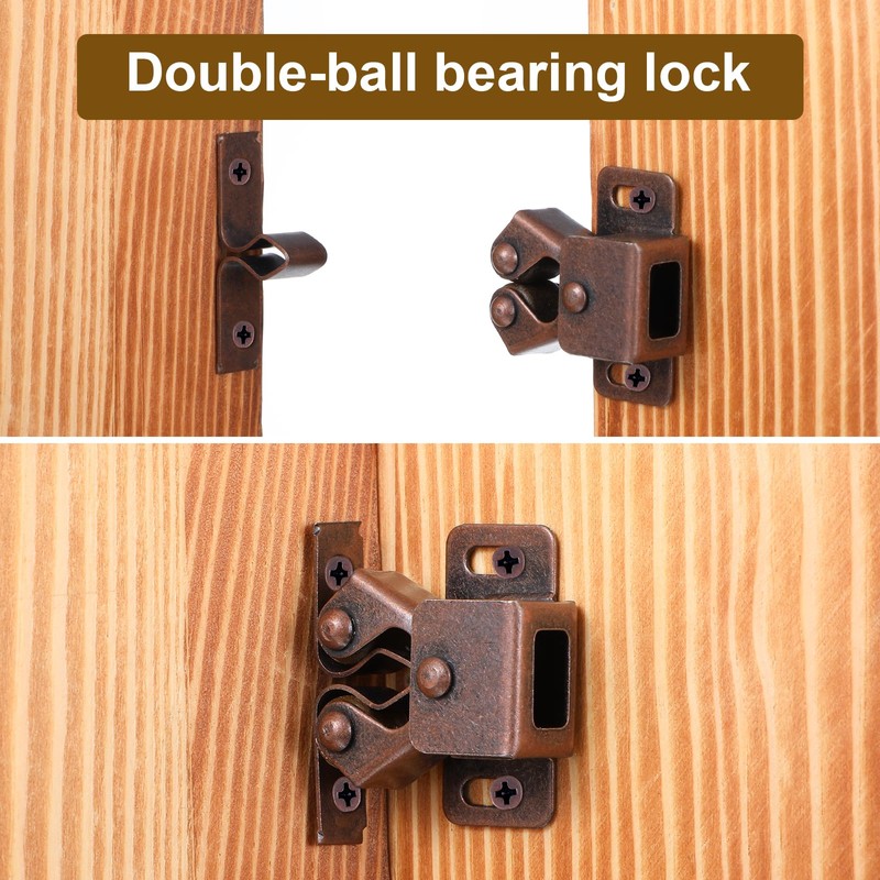 2Pcs Cabinet Latch, Double Roller Catch Latches Hardware for Cabinet
