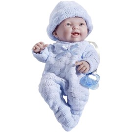 JC Toys - Mini La Newborn First Day | Anatomically Correct Real Boy Baby Doll | 9.5" All-Vinyl | Includes Knit Outfit, Hat and Pacifier | Designed by Berenguer | Ages 2+