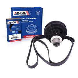 MOCA Harmonic Balancer Serpentine Belt Fit for 90-92 for Ford Aerostar 4.0L, 91-96 for Explorer 4.0L, 90-96 for Ranger 4.0L, 91-93 for Mazda Navajo 4.0L, 1996 for Mazda B4000 4.0L