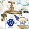 Brass Garden Tap for Hose Connection 1/2" in Polished Brass