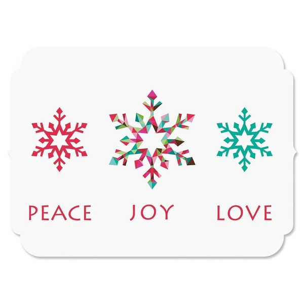 Snowflake Season Festive Personalized Christmas Cards – Holiday Greetings, Set of 18 Cards and Envelopes, by Current