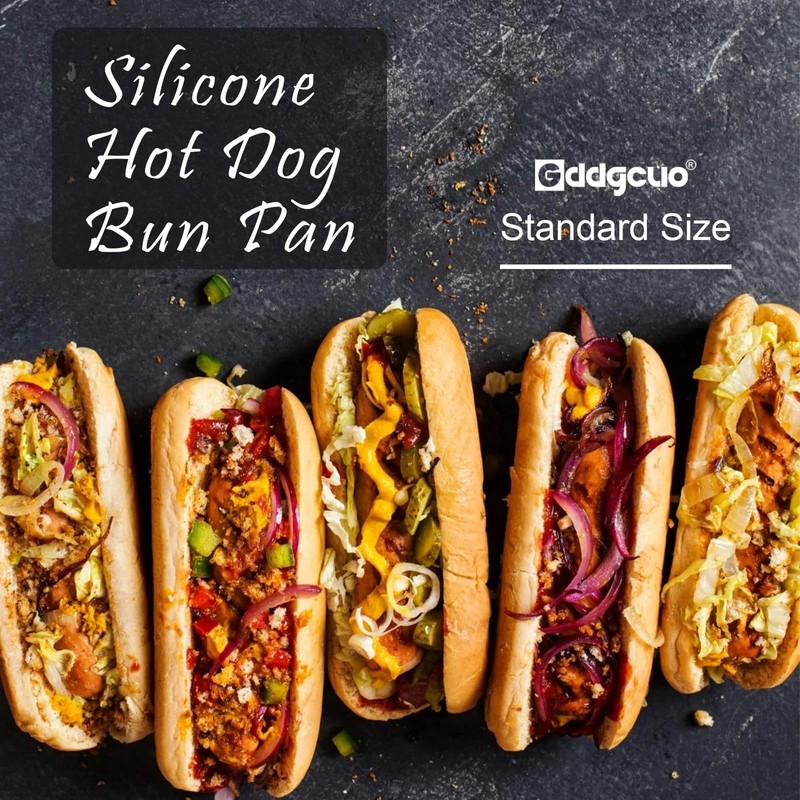 Silicone Hotdog Bun Pan, 6 Inch Standard Hot dog Bun