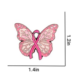 Leraverppy Enamel Pin,Pink Ribbon Butterfly Lapel Pin,Women Health Awareness Brooch,Novel Support Women Rights Badge,Inspired Gift for Health Advocates Woman Girls Charity Members Family,DIY Decor