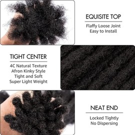 10 inch 30 Strands Loc Extensions Human Hair, 0.6cm Width 100% Human Hair Dreadlock Extensions for Men/Women, Can be Dyed Soft Dreads Extensions,1b