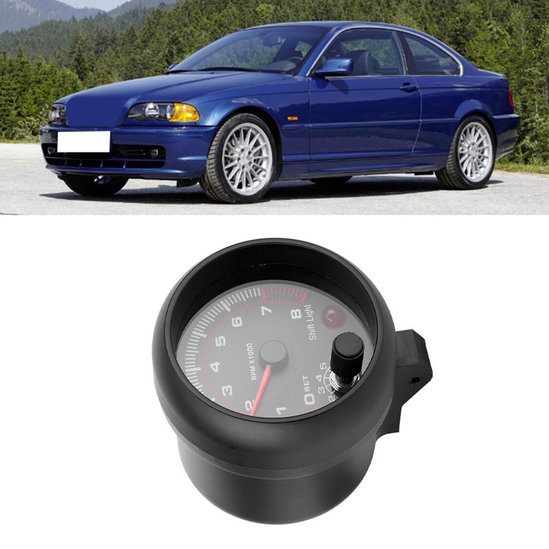 3.75in Black Racing Car Tachometer 0‑8000 RPM 12V Universal Automobile