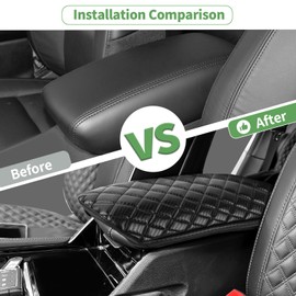 JeCar Armrest Cover PU Leather Center Console Cushion Pad Compatible with Jeep Grand Cherokee 2022 2023, Carbon Fiber Finish