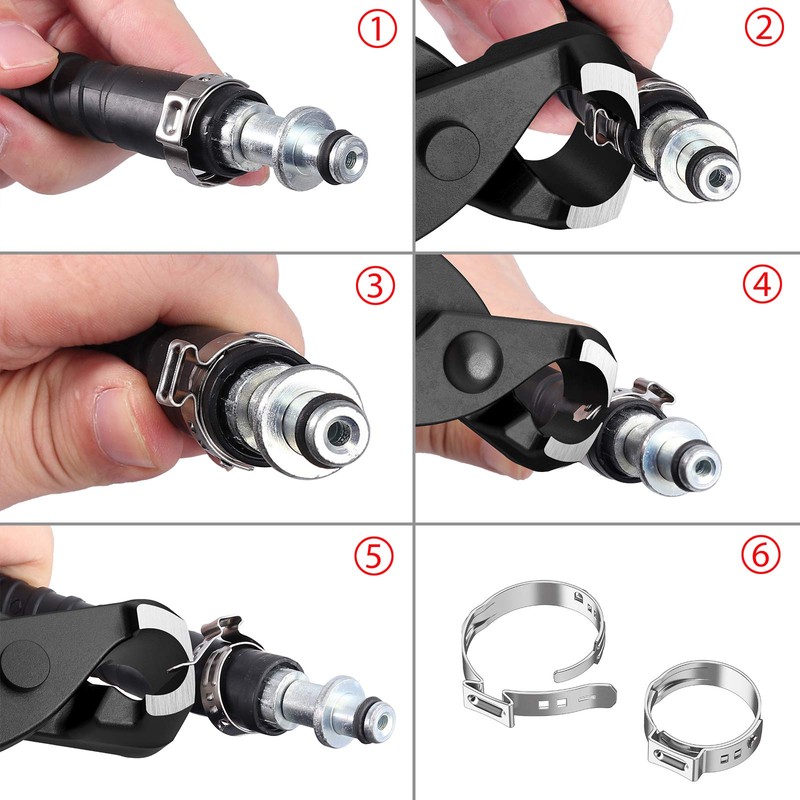 Single Ear Hose Clamp Crimper Hose Clamps 130 Pieces 6-21