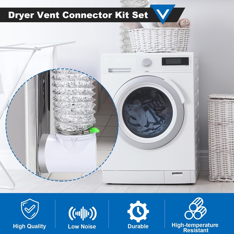 90 Degree Dryer Vent Elbow, Dryer Vent Connector Kit for
