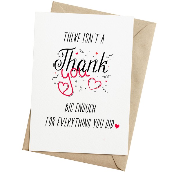 TRIDECOR Thank you Card with Envelope, Simple Cute Single Thankful
