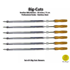 Oca-Brazil Big Cuts - Set of 6 Brazilian Skewers for BBQ 28" - Professional Grade