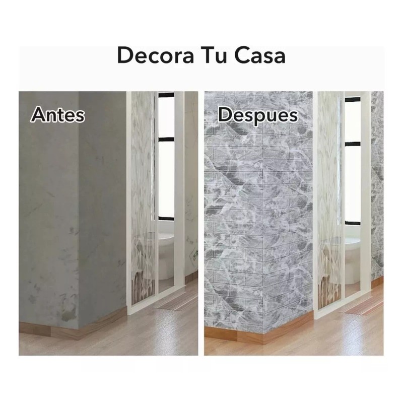 Patrón De Ladrillo Pegatina De Pared 3d Papel Tapiz 10pcs