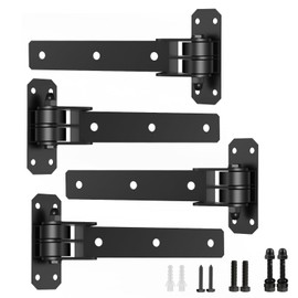 Heavy Duty Gate Hinges, 1000 Lbs Capacity with Built-in Ball Bearings, 13” Bolt-On/Weld-On Design, Gate Hinges with 180° One-Way Open for Wooden/Metal Gates,Garden Gates, Fence, Sheds (4PCS)