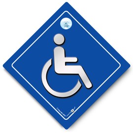 Wheelchair Sign, Disability Car Sign, Disabled Driver Car Sign, Disabled Badge Car Sign, Disabled Car Window Sign, Disability Car Sign With Suction Cup, Blue Badge Holder, Wheelchair User Car Sign