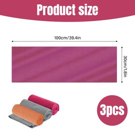 CYMYGS Cooling Towel, 3 Pack Soft Breathable Cool Towels for Neck, Quick-Drying Towels, Soft Rags Cooling Neck Wraps Sweat Towel for Sports, Yoga, Golf, Gym Camping, Fitness, Workout