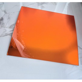 Set of 2 Orange Acrylic Sheet,Orange Mirror Acrylic Plexiglass Plastic Sheet (Actual Size 11.875" x 11.875") (1/16'')