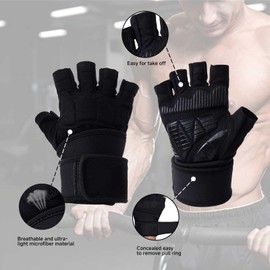 Workout Gloves Weight Lifting Gloves for Men Women Gym Exercise Gloves with Wrist Wrap Support Palm Protection and Grips Gloves for Women Men Weight Lifting,Exercise,Cross Training