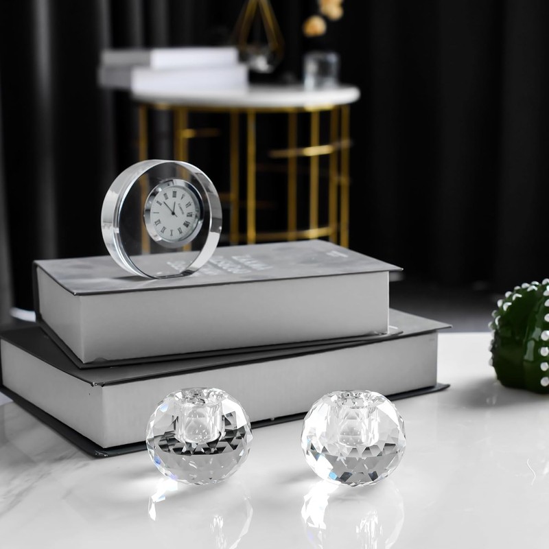 Marvala Candle Holders for Taper Holder Set of 2, Crystal