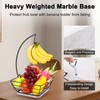 Livabber Countertop Fruit Basket Bowl with Banana Hanger, Modern Standing