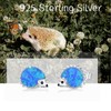 Hedgehog Earrings Sterling Sliver Opal Hedgehog Earrings Stud Hypoallergenic Tiny