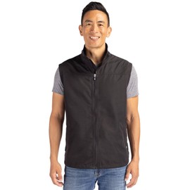 Cutter & Buck Charter Eco Recycled Mens Full-Zip Vest, Black