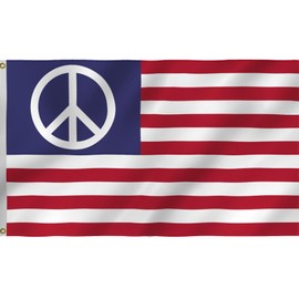 American Peace Symbol Flag 3X5FT,US Rainbow Flags, Both Sides Printed, Men Women Banner,Vibrant Colors, Double Stitched with 2 Brass Grommets, Bar Garden Street Decoration, GYM, Office Decor,Indoor Outdoor Use,Gifts. (MG-US-Peace, 3x5ft)