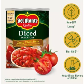 Del Monte Canned Diced Tomatoes Zesty Chili Style, 14.5 Ounce