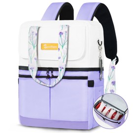 Scothen Backpack Cooler with Double Decker&12 Ice Packs-Keeps 36 Cans Cold for Up to 8h-Waterproof&Leakproof Insulated Beach Cooler Backpack-Ice Chest Backpack Small Cooler Bag for Women Picnic Travel