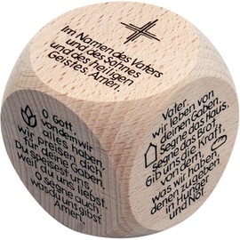 GICO 5983 Wooden Prayer Cube Table Prayers for Children and Adults Baptism Communion