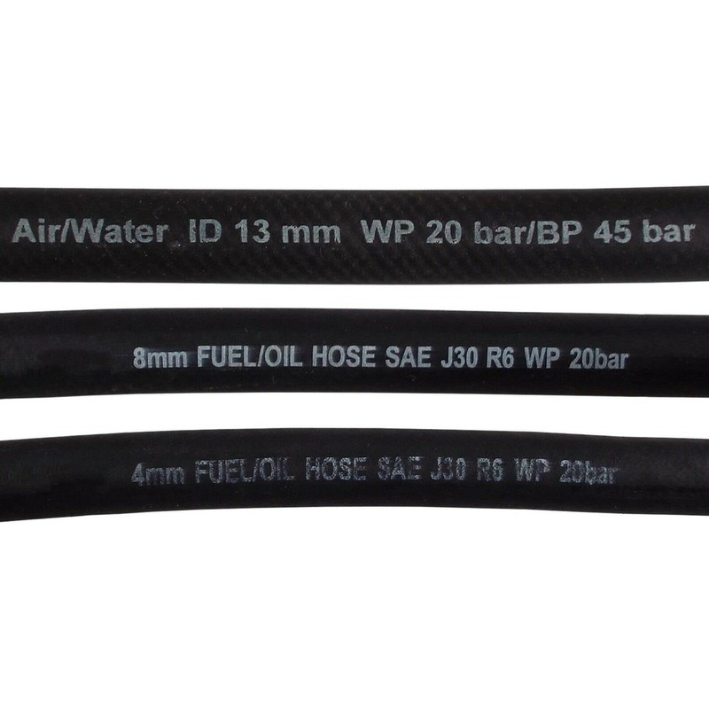 Reinforced Rubber Fuel Hose Pipe - 1 Metre Length -