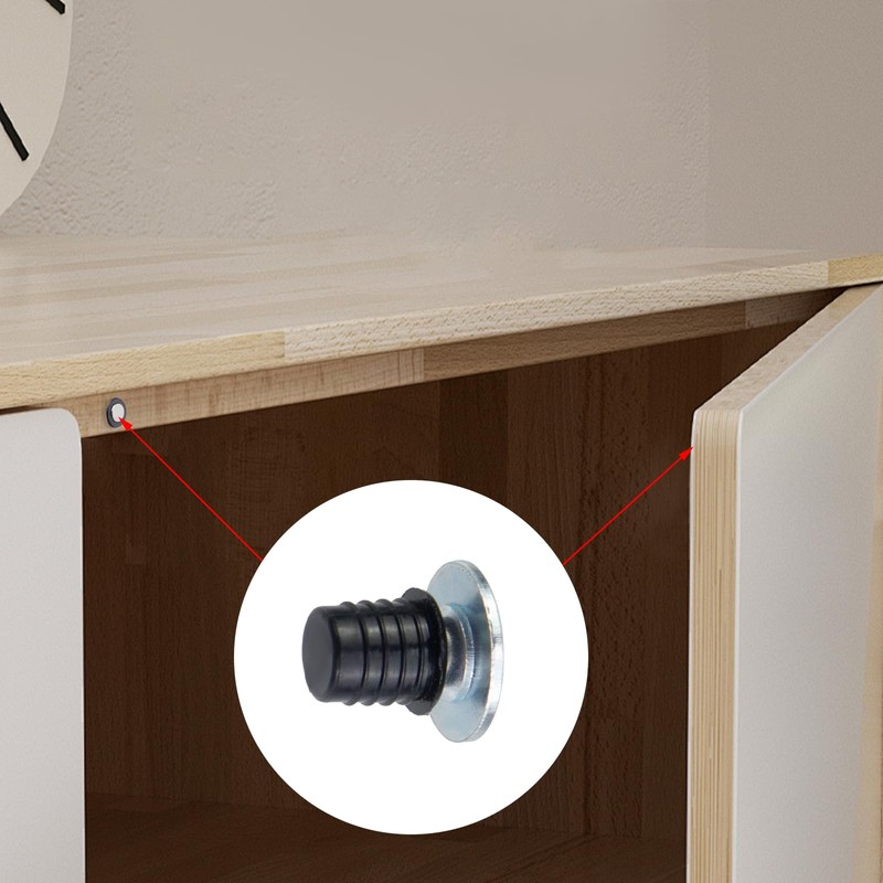 Semetall 4Pcs Concealed Magnetic Door Catch Black,Mini Strong Magnetic Circle