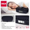 RCA RCD5V Digital Radio Alarm Clock with USB Charging Cord