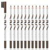 Boobeen Pack of 12 Eyebrow Pencils with Soft Brush, 2-in-1