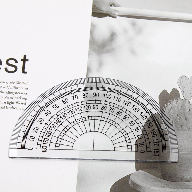 FUZVOL 3PCS Plastic Protractors 180 Degree Protractor for Students Teachers