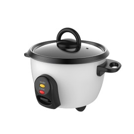 Uniware Electric Rice Cooker with Non-Stick Aluminum Pot, Tempered Glass Lid, Rice Paddle and Measuring Cup (5 Cup)