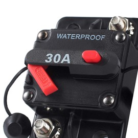 30 Amp Car Circuit Breaker 12V-24V DC Waterproof Car Audio Inline Circuit Breaker with Manual Reset Fuse Holder Inverter for Motor Auto Car Marine Boat
