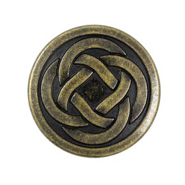 Bezelry 12 botones de vástago de metal con nudo celta. 20 mm (latón antiguo)