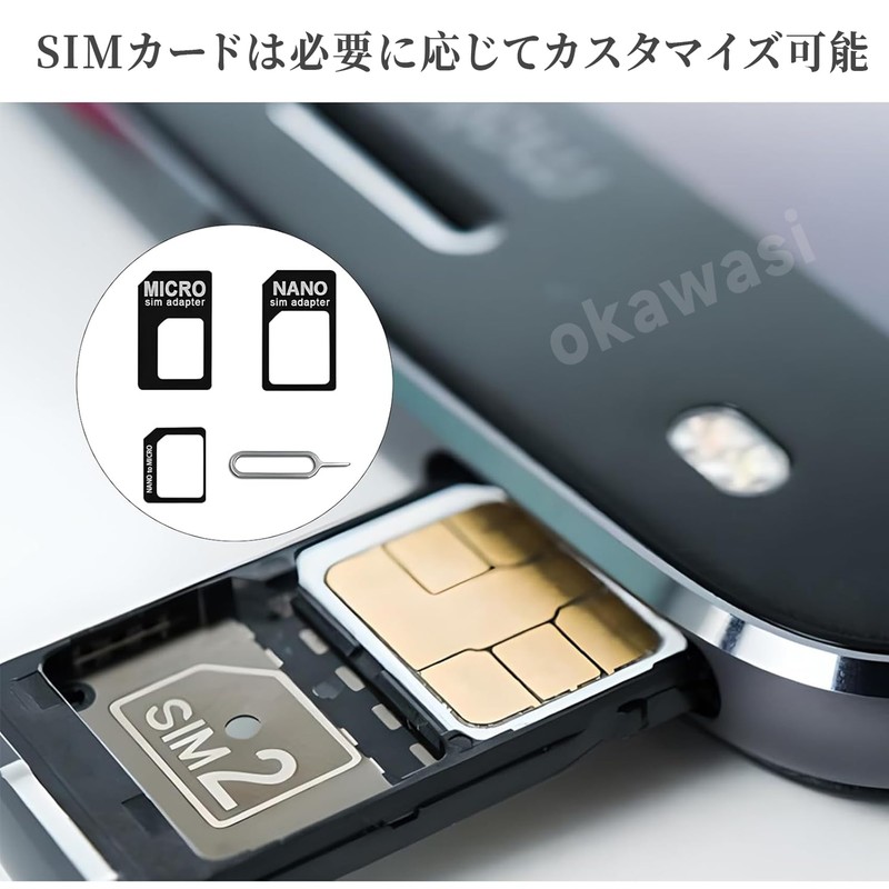 OKAWASI SIM MicroSIM Converter Adapter 5 Pack Compatible Adapter Conversion