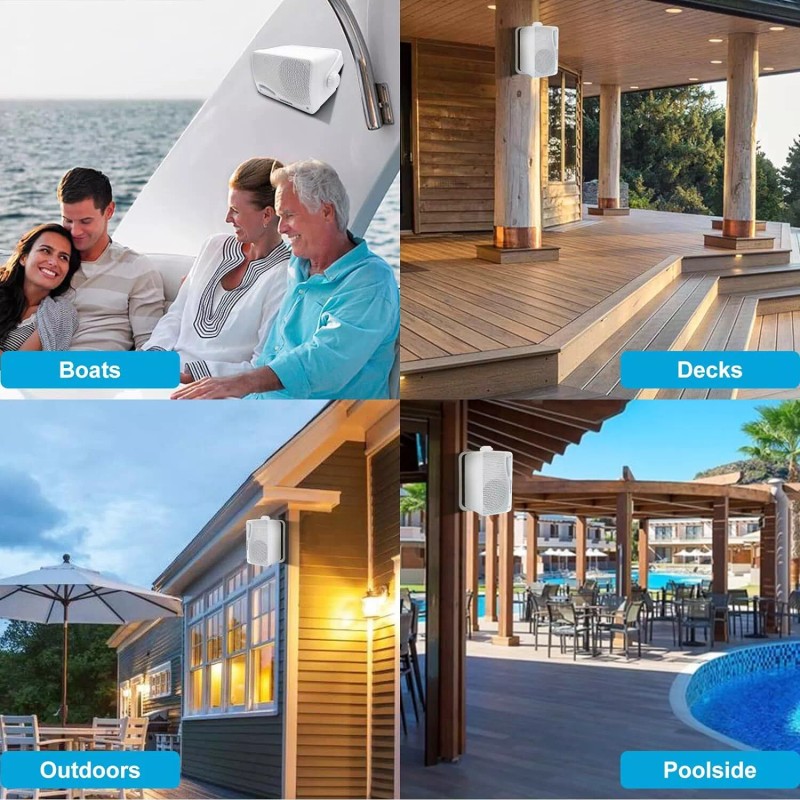 STUDIOFINIX Outdoor Herdio Speakers Wired Waterproof 3.5" 200W Surface Marine