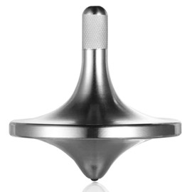 LOQATIDIS Stainless Steel Spinning Top, Premium Exquisite Perfect Balance Well Made Metal Desk EDC Little Toy, Spin Long Time, Easily Exceeds 6 minutes, Great Value (S/Silver)