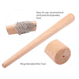 Ring Size Mandrel, Wooden Mandrel Stick Tool for Finger Ring Jewelry Making and Ring Forming Polishing, Ring Size Mandrel