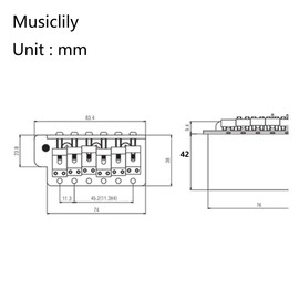Musiclily Pro 56.5mm Vintage-style Guitar Strat Tremolo Bridge Steel Saddles for Vintage Fender American Strat Style Electric Guitar, Chrome