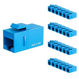 iwillink Acoplador Keystone Rj45 Cat6, Paquete de 25, Conector Keystone Cat6 Hembra A Hembra, Inserto de Acoplador Keystone Utp, Conector Keystone, Azul
