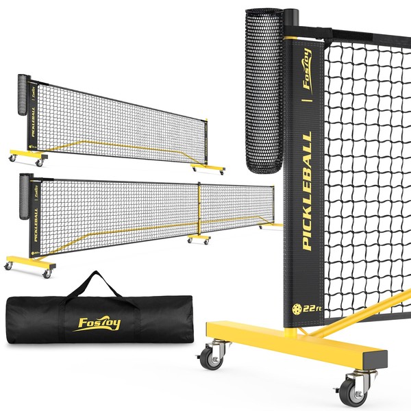 Pickleball Net with Wheels, Portable 2-in-1 Pickle Ball Net with