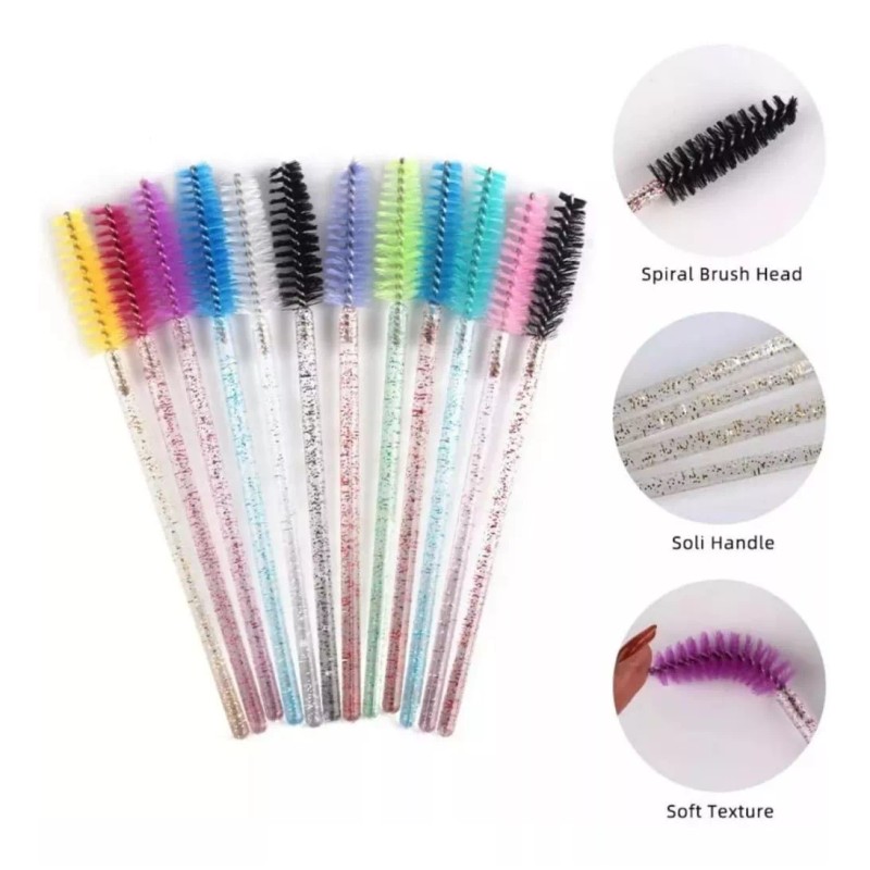 noved 100 Cepillo Desechables Glitter Para Extensión De Pestañas.