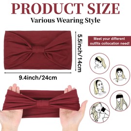 6PCS Wide Headbands for Women, Non-Slip Sweat-Absorbing Head Band, Soft and Comfortable Wide Knotted Headbands, Yoga Workout Sweat Bands for Head, Suitable for Women