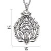 HannaFires Smiling Buddha Lotus Pendant – Silver-Plated Maitreya Necklace Charm