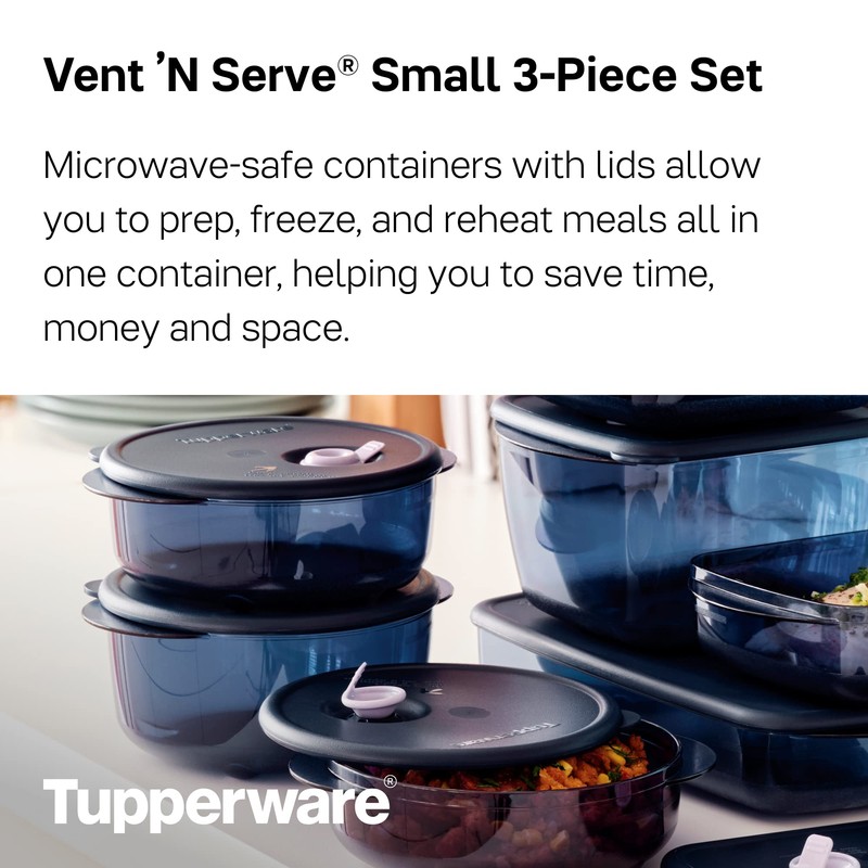 Tupperware Brand Vent ‘N Serve Container Set - 3 Small